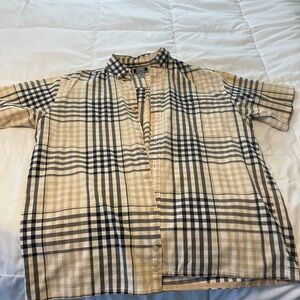 Vintage Sutter & Grant Plaid Button Down Shirt Mens LT Large Tall Made Hong Kong